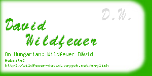 david wildfeuer business card